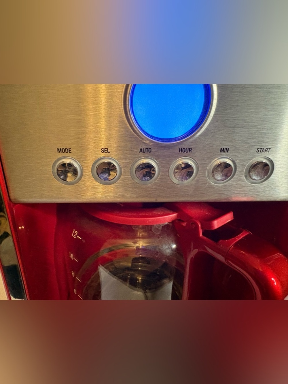 Rare BELLA Linea Collection Red 12-Cup Programmable Coffee Maker - Picture 3 of 4